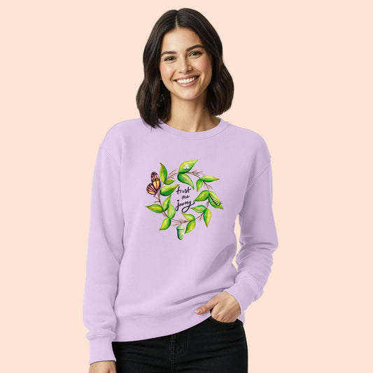 Trust The Journey ORchid Comfort Colors Sweatershit by The Swimming Owl