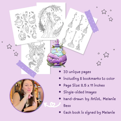 Whimsical Witches Adult Coloring Book