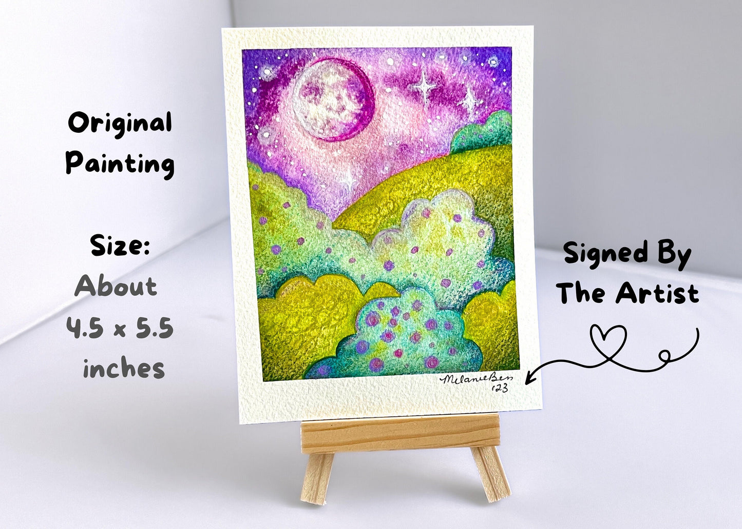 Original Watercolor Fantasy Landscape Painting - 4.5" x 5.75"