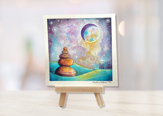 Original Watercolor Landscape Painting - 4.5 x 4.5 inches