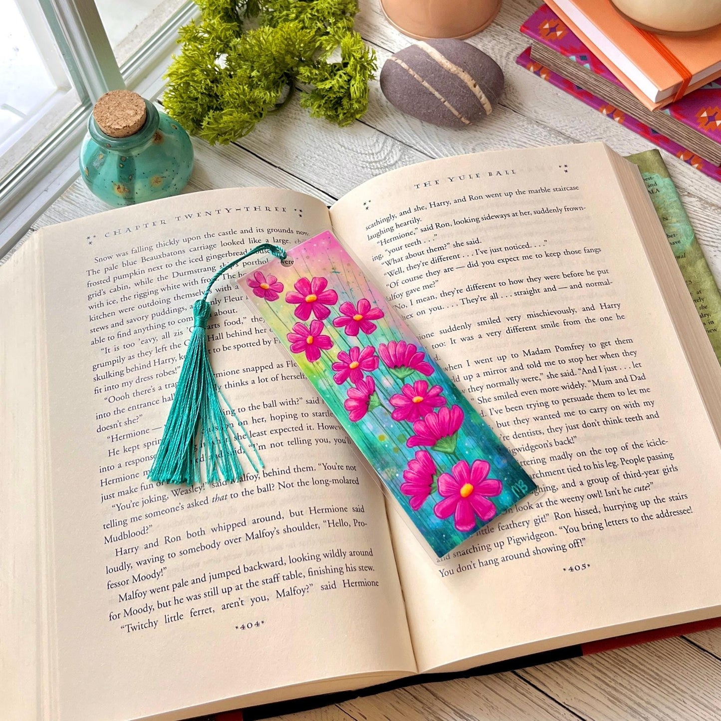 Watercolor Cosmos Bookmark