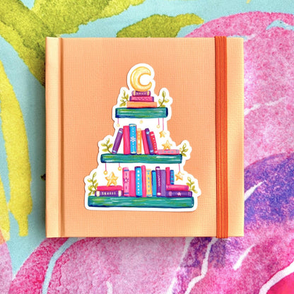 Cute Cosmic Bookshelf Sticker