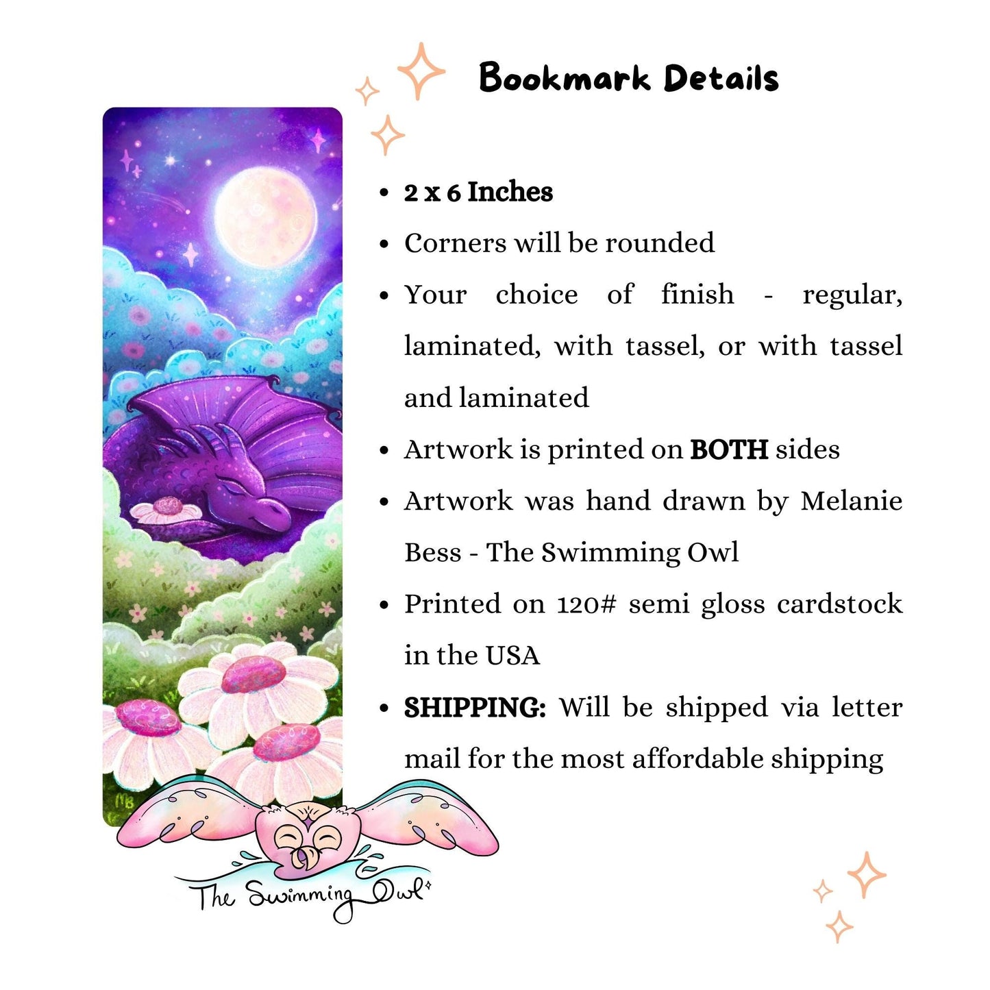 Sleeping in the Wildflowers Dragon Bookmark