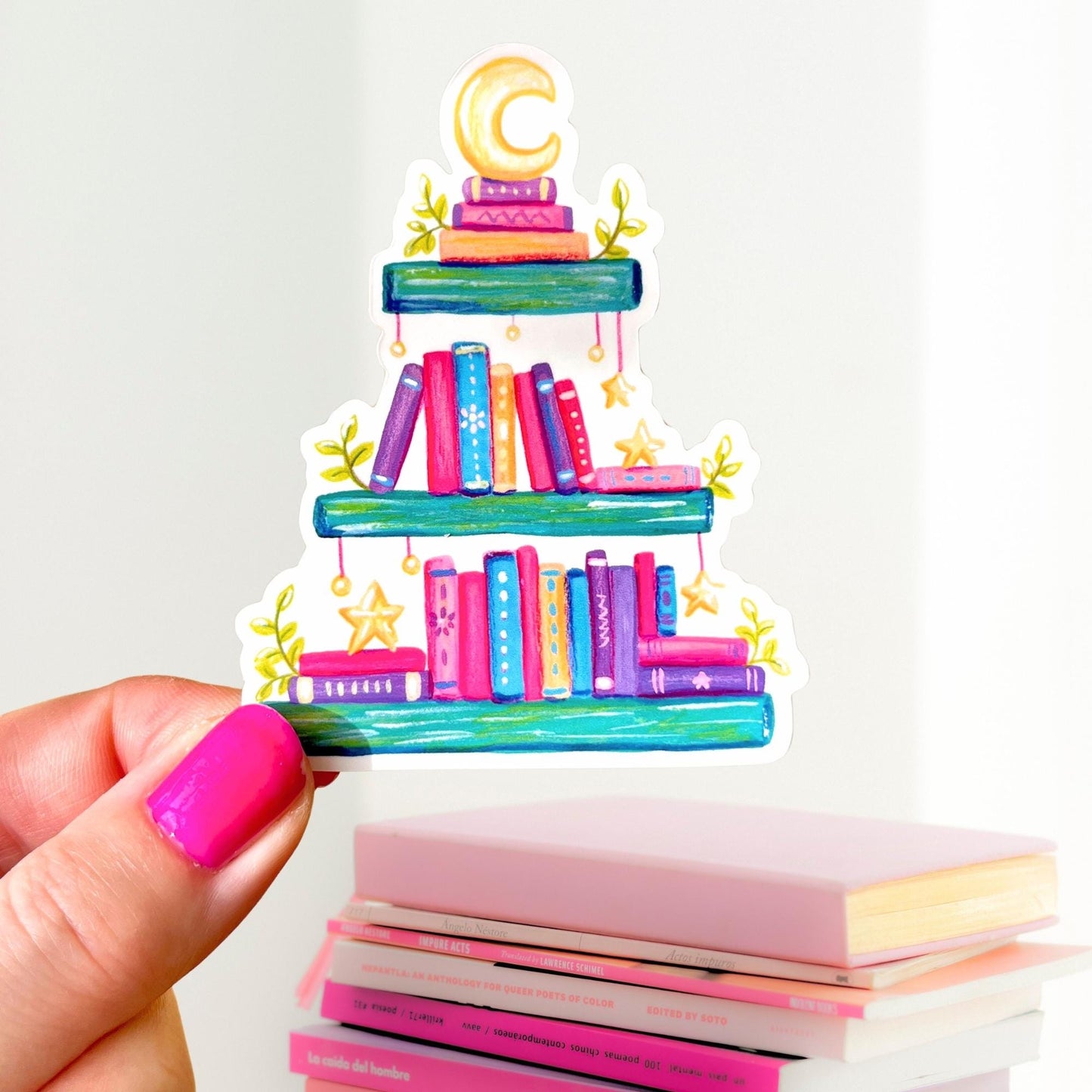 Cute Cosmic Bookshelf Sticker