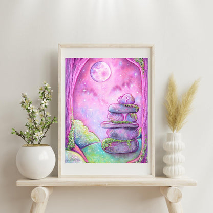 Rock Stack Art Print - 8x10