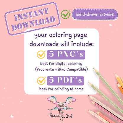 Mini Christmas Coloring Book • 5 Cute Holiday Pages DOWNLOAD