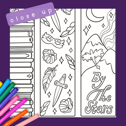 ⚔️Romantasy Bookmarks Coloring Page Download