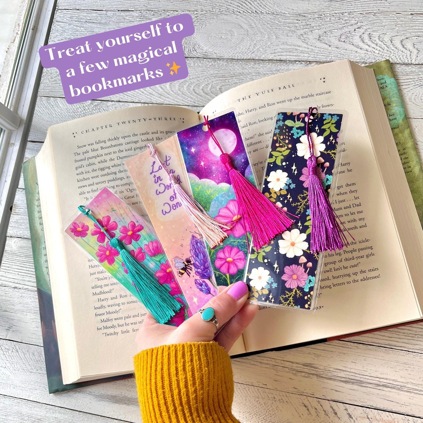 Watercolor Cosmos Bookmark