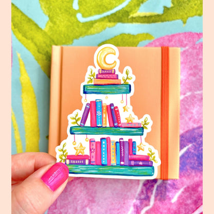 Cute Cosmic Bookshelf Sticker