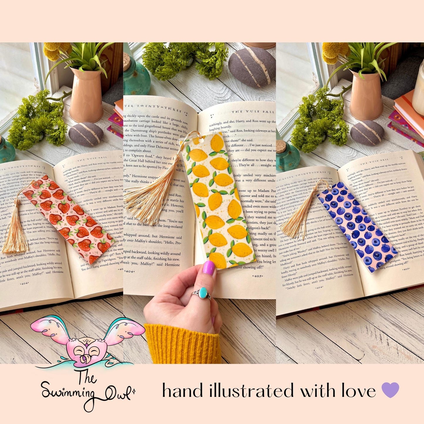 Cute Fruity Bookmark Set of 3