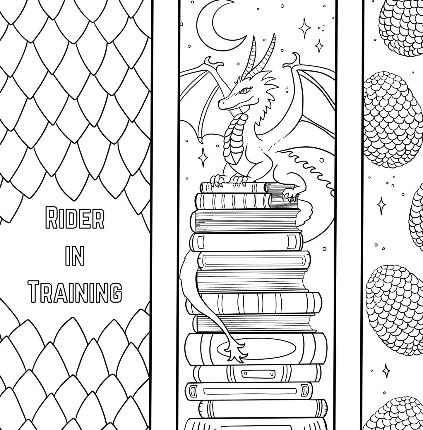 🐉 Dragon Bookmarks Coloring Page Download