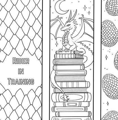 🐉 Dragon Bookmarks Coloring Page Download