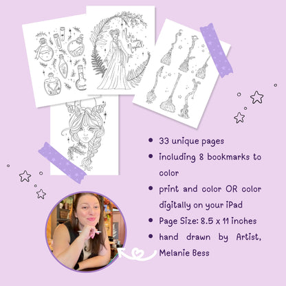 Whimsical Witches Coloring Book DOWNLOAD