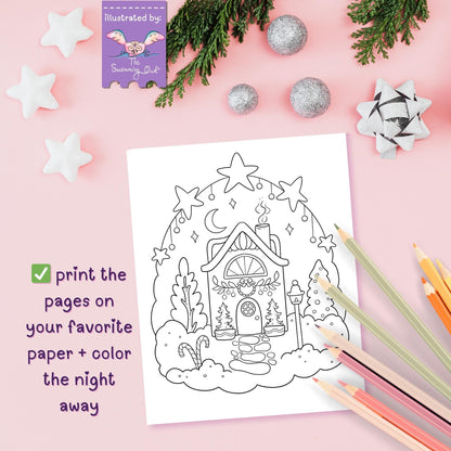 Mini Christmas Coloring Book • 5 Cute Holiday Pages DOWNLOAD