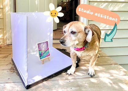 Original Watercolor Full Moon Landscape Painting - 4.5 x 4.5