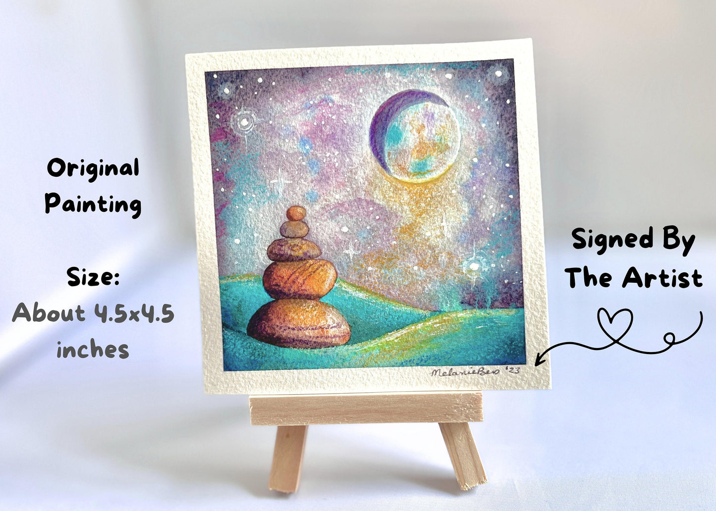 Original Watercolor Landscape Painting - 4.5 x 4.5 inches