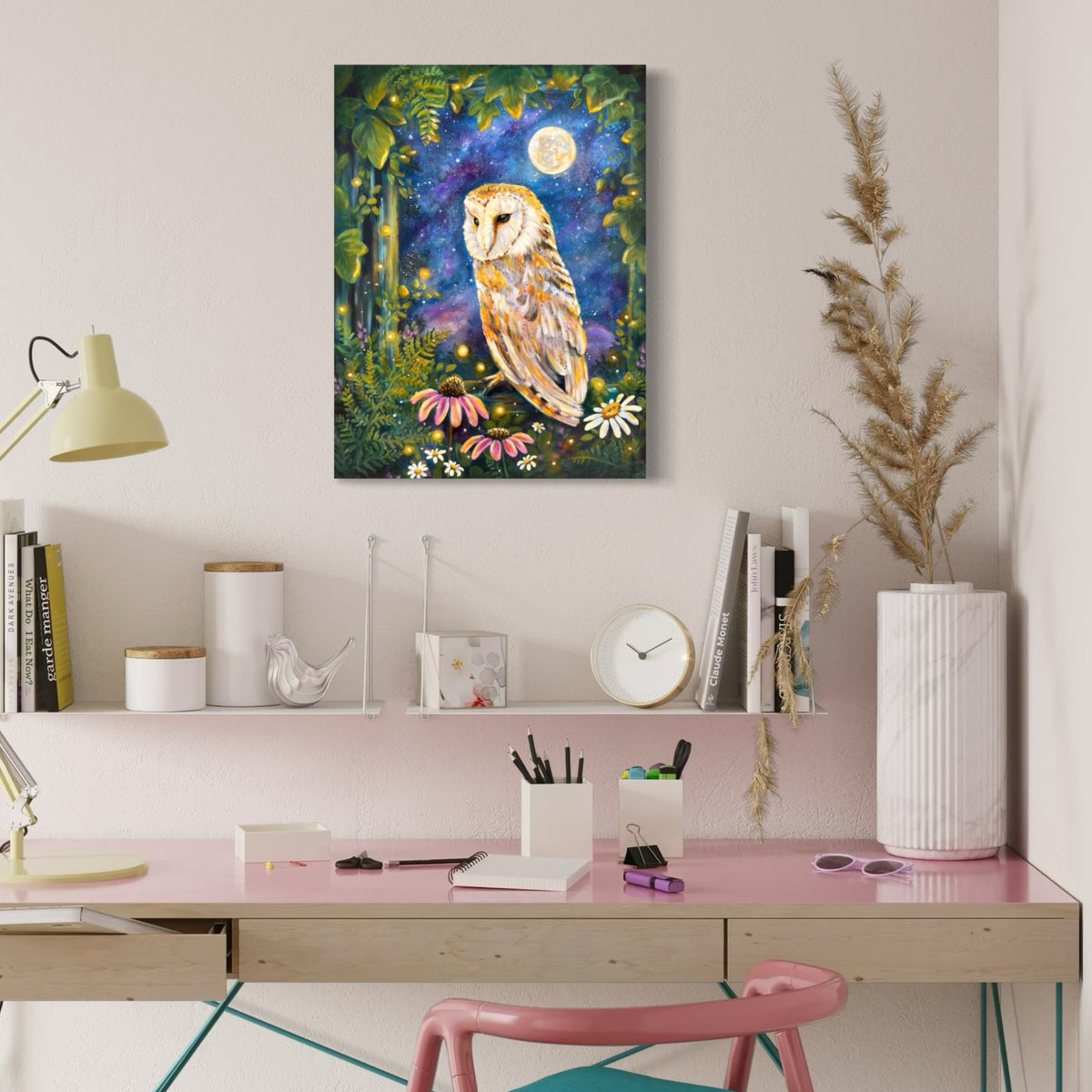 You, Me, + The Moon - 18x24 Inches on Canvas