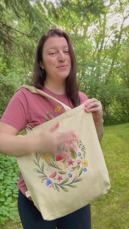Mushrooms + Wildflowers Tote Bag