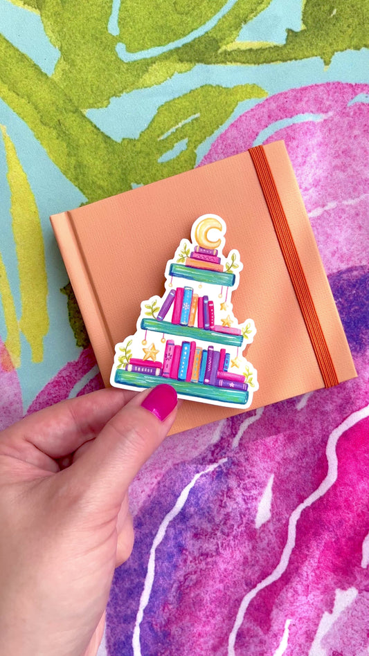 Cute Cosmic Bookshelf Sticker